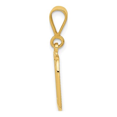14K Yellow Gold Textured Initial D Charm – view 3