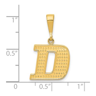 14K Yellow Gold Textured Initial D Charm – view 5