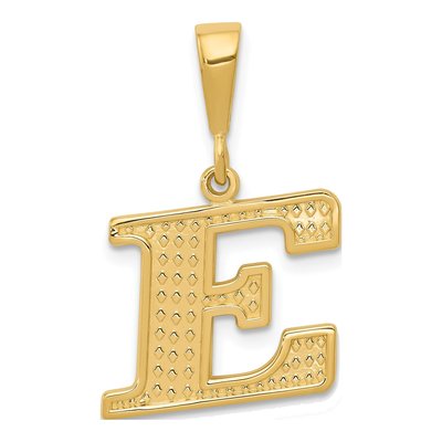 14K Yellow Gold Initial E Charm