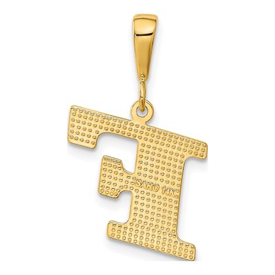 14K Yellow Gold Textured Initial F Charm – view 4