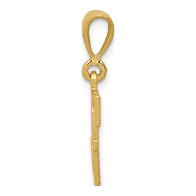 14K Yellow Gold Textured Initial G Charm – view 3