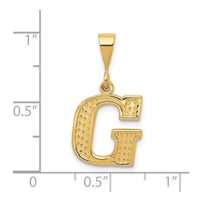 14K Yellow Gold Textured Initial G Charm – view 4