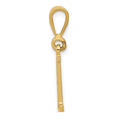 14K Yellow Gold Textured Initial H Charm – view 3