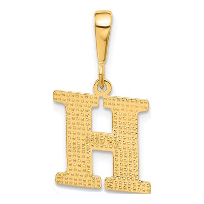 14K Yellow Gold Textured Initial H Charm – view 4