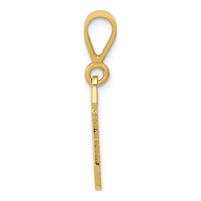14K Yellow Gold Textured Initial J Charm – view 3