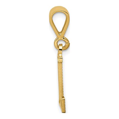 14K Yellow Gold Textured Initial L Charm – view 3