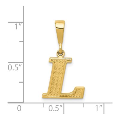 14K Yellow Gold Textured Initial L Charm – view 5