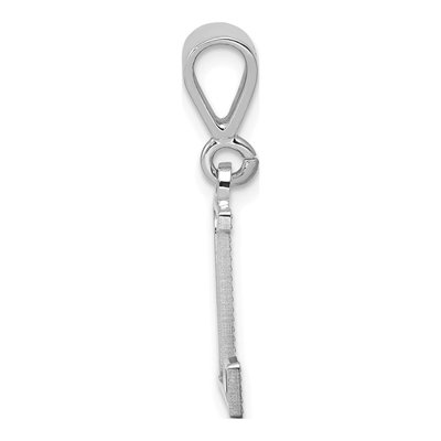 14K White Gold Textured Initial L Pendant – view 2