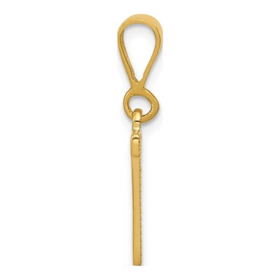 14K Yellow Gold Textured Initial N Pendant – view 3