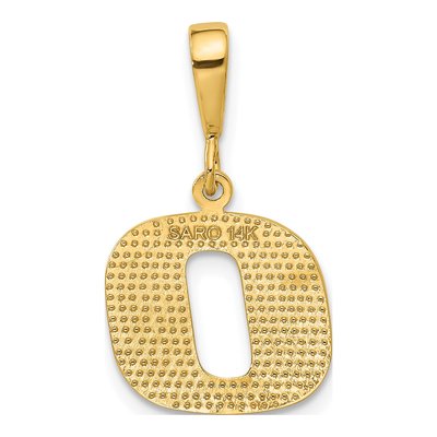 14K Yellow Gold Textured Initial O Charm – view 4