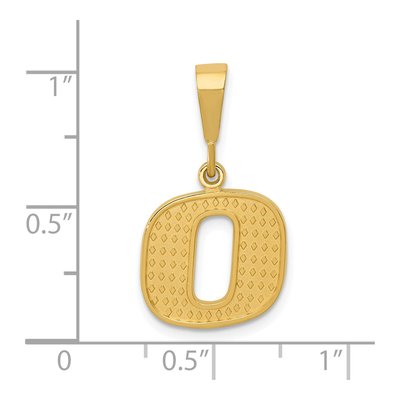 14K Yellow Gold Textured Initial O Charm – view 5