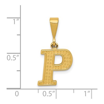 14K Yellow Gold Initial P Charm – view 4