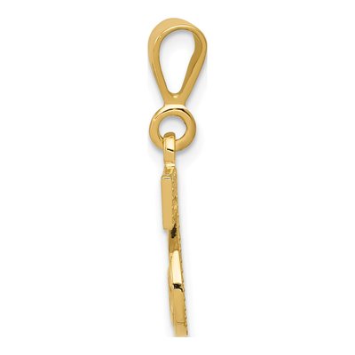 14K Yellow Gold Textured Initial S Charm – view 3