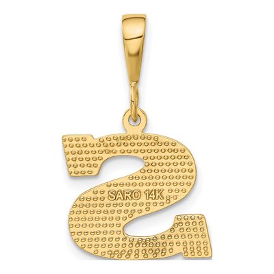 14K Yellow Gold Textured Initial S Charm – view 4