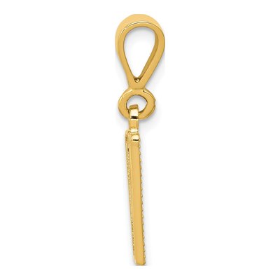 14K Yellow Gold Textured Initial W Charm – view 3