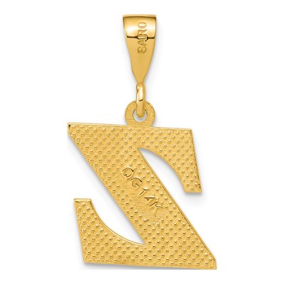 14K Yellow Gold Textured Initial Z Charm – view 3