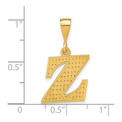 14K Yellow Gold Textured Initial Z Charm – view 4