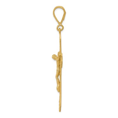 14K Yellow Gold Diamond-Cut Crucifix Pendant – view 3