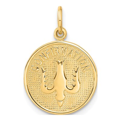 14K Yellow Gold Confirmation Dove Pendant