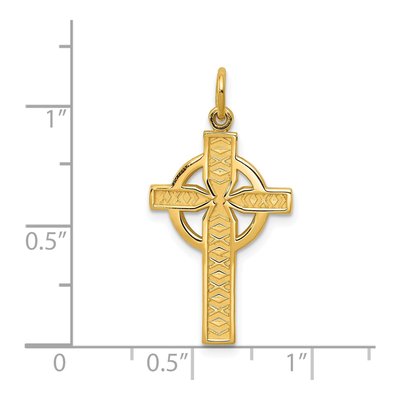 14K Yellow Gold Celtic Cross Pendant – view 4