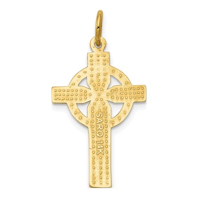 14K Yellow Gold Celtic Cross Pendant – view 5