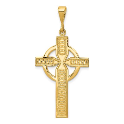 14K Yellow Gold Celtic Cross Pendant
