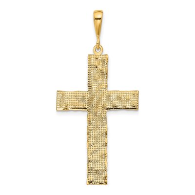 14K Yellow Gold Nugget Style Cross Pendant – view 4
