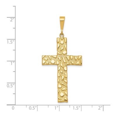 14K Yellow Gold Nugget Style Cross Pendant – view 5