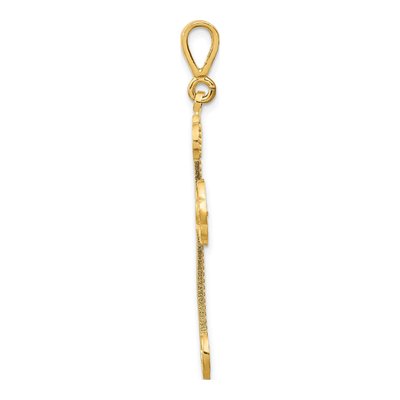 14K Yellow Gold Budded Cross Pendant – view 3