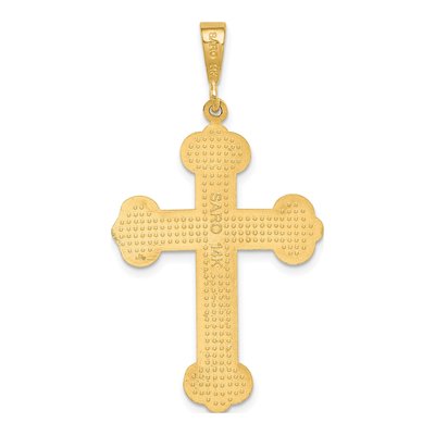 14K Yellow Gold Budded Cross Pendant – view 5