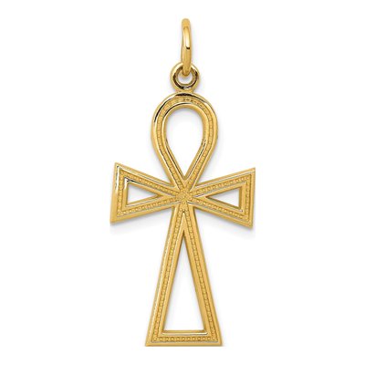 14K Yellow Gold Ankh Cross Pendant