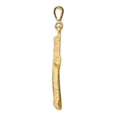 14K Yellow Gold Diamond-Cut Cross Pendant – view 3
