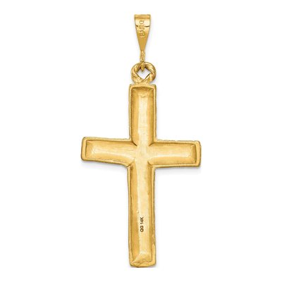 14K Yellow Gold Diamond-Cut Cross Pendant – view 5