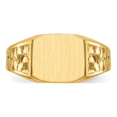 Men's 14K Yellow Gold Octagon Nugget Signet Ring – view 4