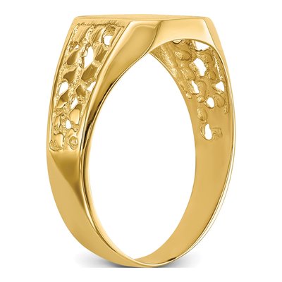 Men's 14K Yellow Gold Octagon Nugget Signet Ring – view 6