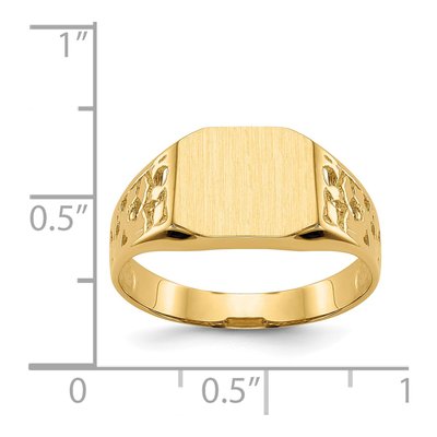 Men's 14K Yellow Gold Octagon Nugget Signet Ring – view 7