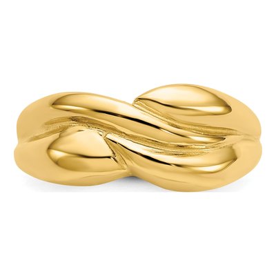 14K Yellow Gold Twisted Dome Ring – view 6