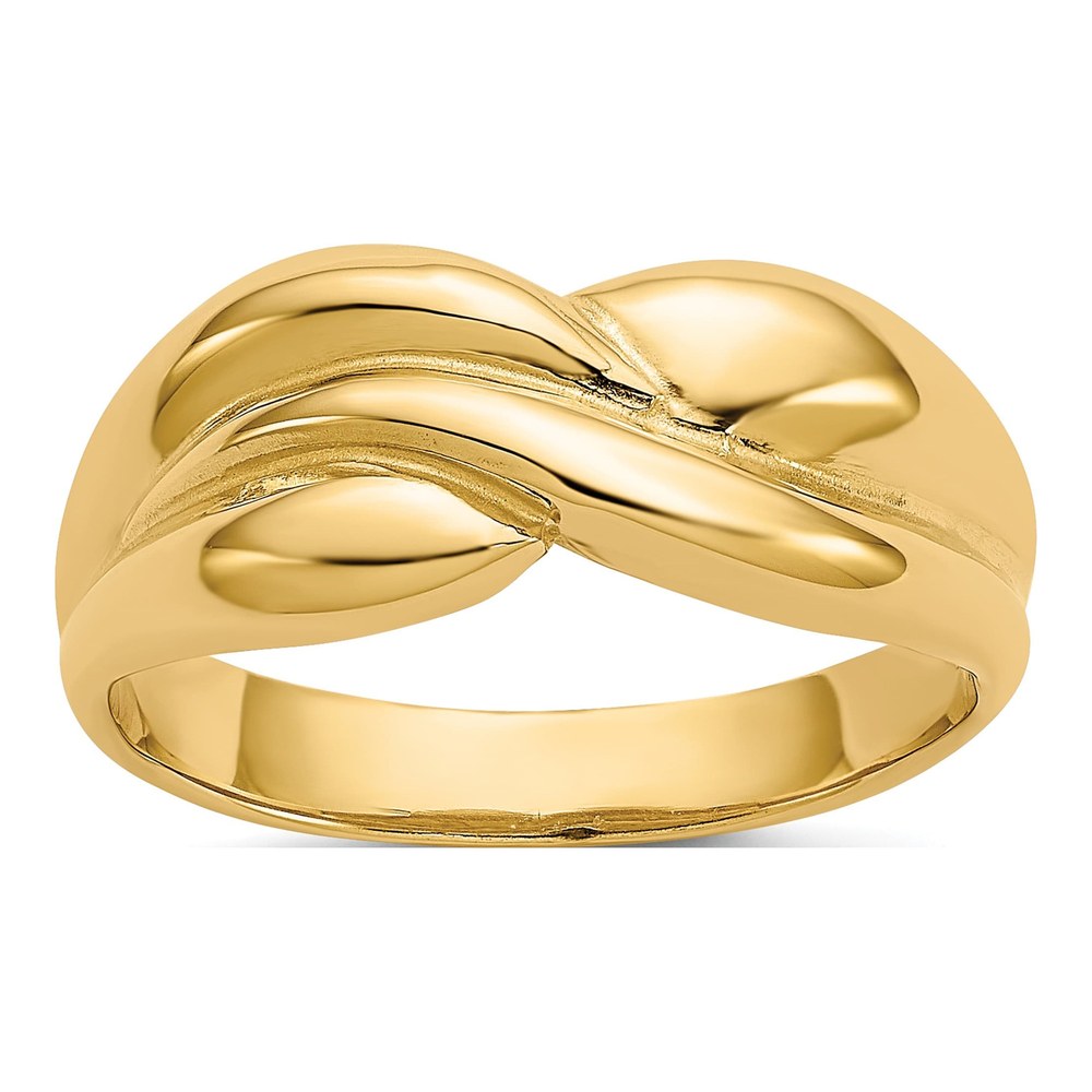 14K Yellow Gold Twisted Dome Ring
