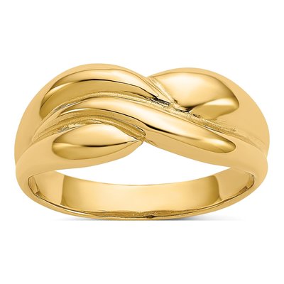 14K Yellow Gold Twisted Dome Ring