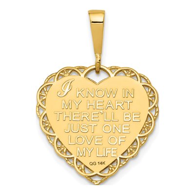 14K Yellow Gold Reversible I LOVE YOU Heart Pendant – view 5