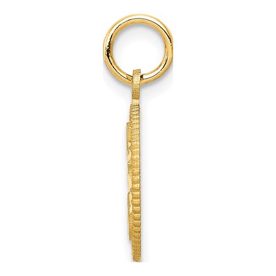 14K Yellow Gold Diamond-Cut Circle Pendant – view 3