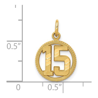 14K Yellow Gold Diamond-Cut Circle Pendant – view 6
