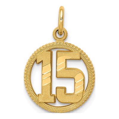14K Yellow Gold Diamond-Cut Circle Pendant