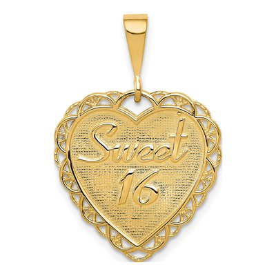 14K Yellow Gold Sweet Reversible Pendant