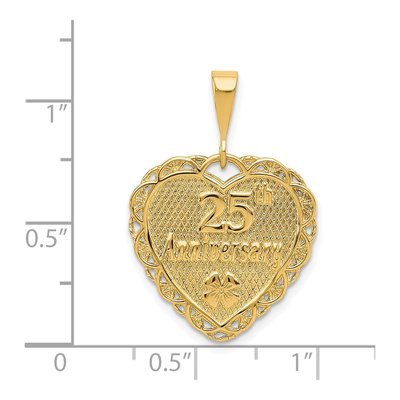 14K Yellow Gold 25th Anniversary Reversible Charm – view 5