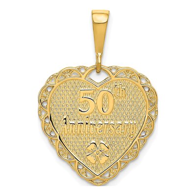 14K Yellow Gold 50th Anniversary Reversible Charm