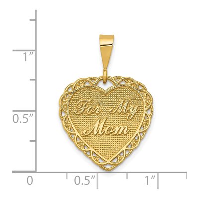 14K Yellow Gold Reversible 'for My Mom' Heart Charm – view 4