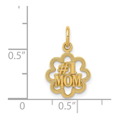 14K Yellow Gold MOM Number 1 Pendant – view 5