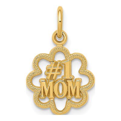 14K Yellow Gold MOM Number 1 Pendant