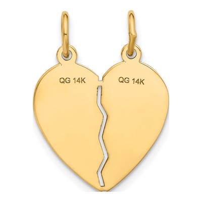 14K Yellow Gold Best Sister Break-Apart Heart Charm – view 4